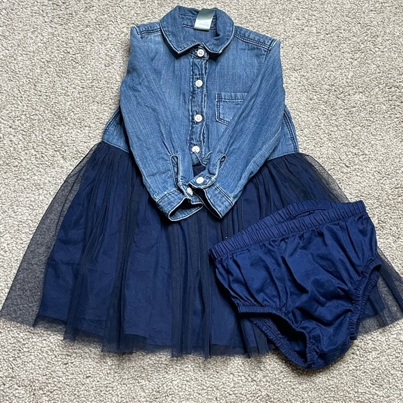 OshKosh B’Gosh Tulle Long Jean Dress - Picture 2 of 6